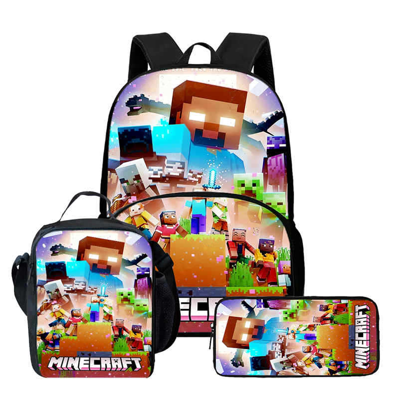 Minecraft Printed Backpack Children'S Elementary School Bag