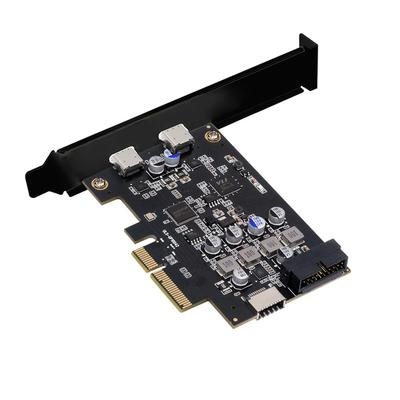 NFHK Type-E USB 3.1 Front Panel Socket & USB 3.0 19-pin20-pin & Dual Type-C USB-C To PCI-E Express Card Adapter ASM3142 VL822