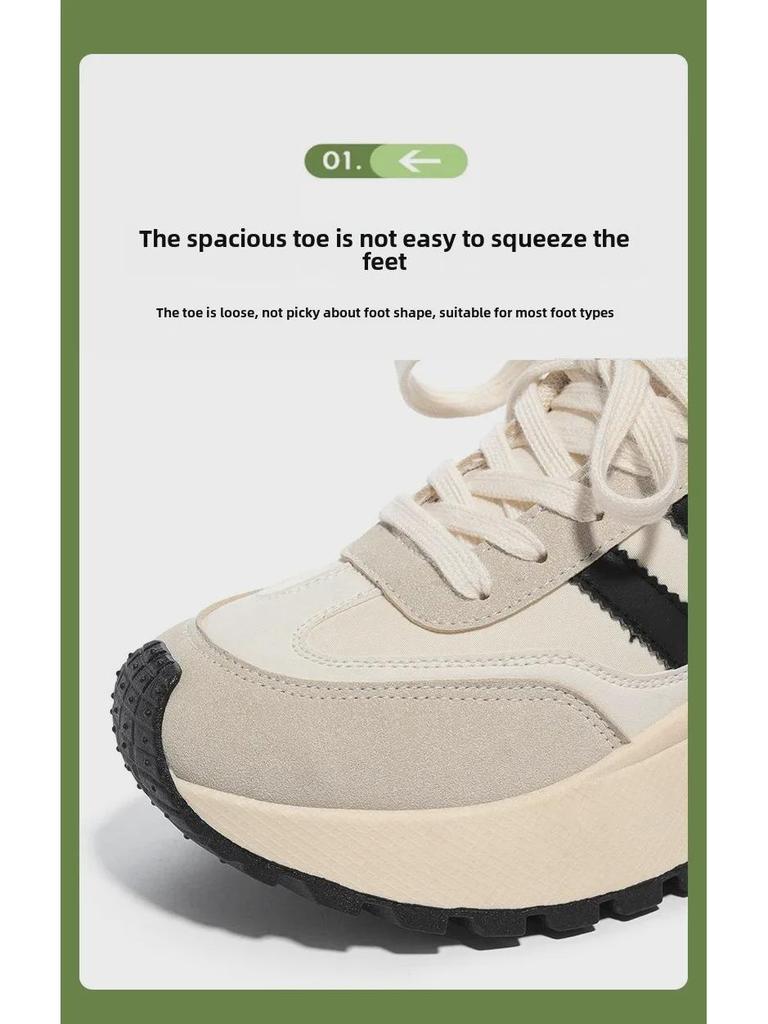 Women's 2024 Spring Celebrity Style Thick-Soled Dad Shoes - Trendy Height-Boosting Casual Sneakers