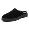Platform Open Back Casual Shoes Half Shoes for Men Mules Black Loafers Slippers Closed-toe Backless Slides Sandal Slip On Flats