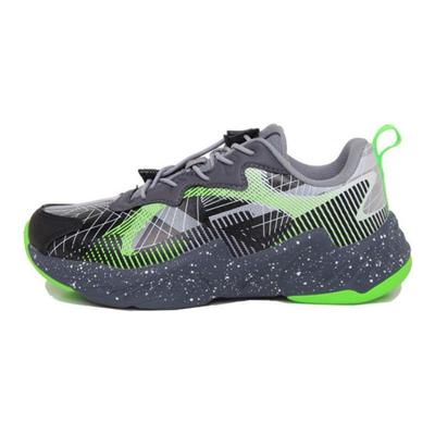 Li Ning Chaussures Décontractées Confortables Polyvalentes Antidérapantes Absorbant les Chocs Résistantes à l'Usure Légères Baskets Enfants Noir Gris Vert YKCS120-11
