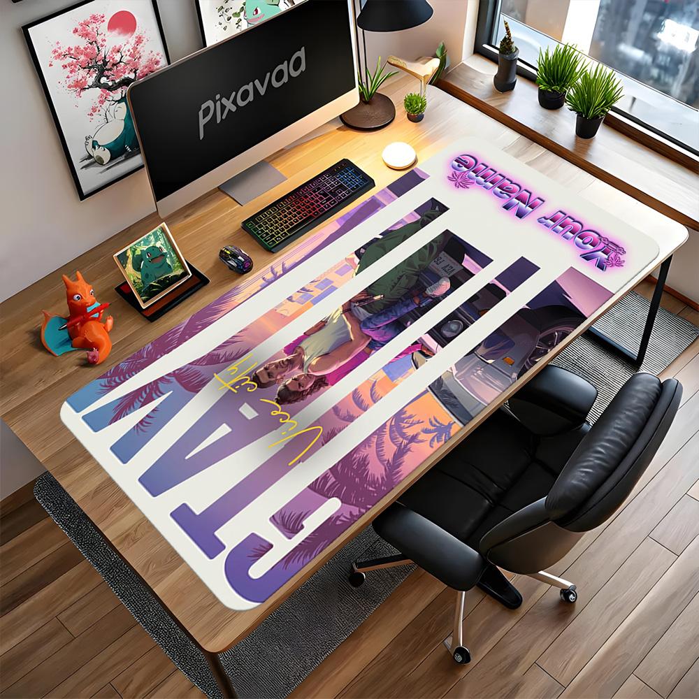Grand Theft Auto Personalized Name Mouse Pad Keyboard Pad Office Mouse Mats Non-Slip Rubber Base Office Desk Accessory