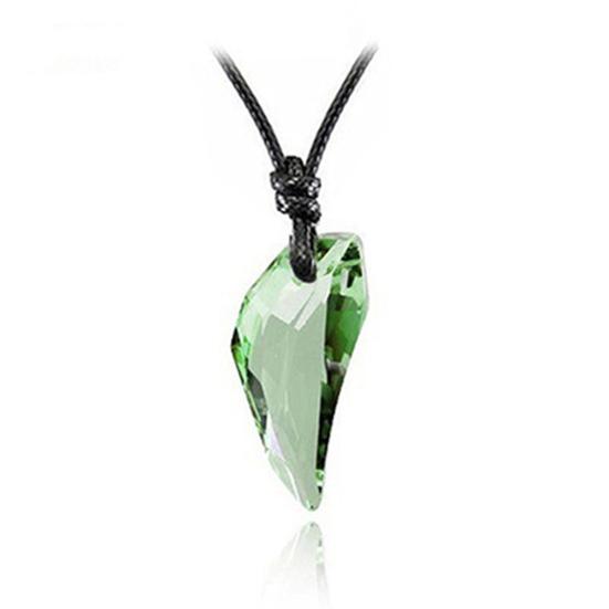 

Жінки, чоловіки, регульоване намисто зі стразами зі стразами із вовчим зубом і регульованим чорним шнуром зелений