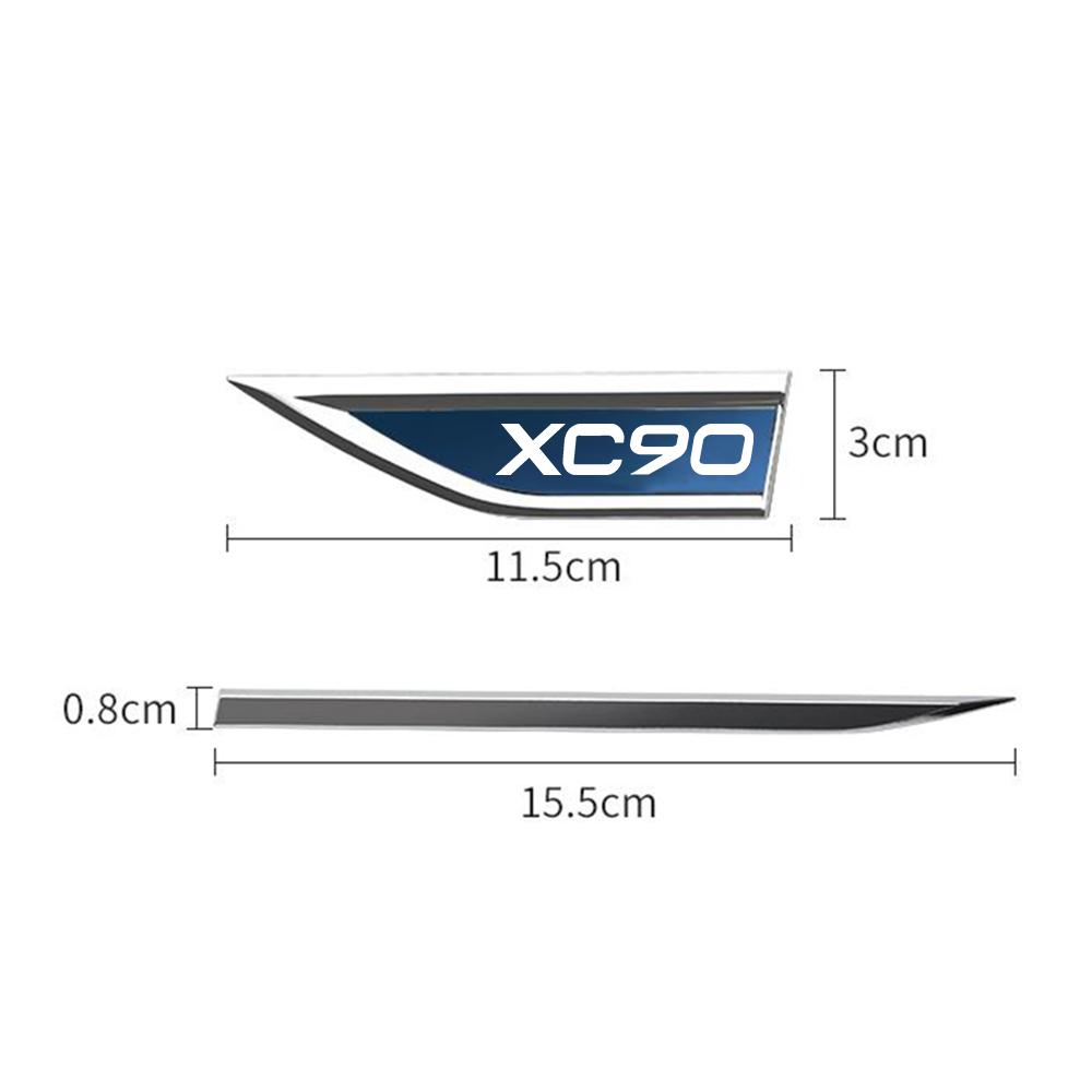3D Metal Epoxy Car Side Body Fender Knife Badge Stickers  Emblem Badge Decals for Volvo S60 S90 XC60 XC90