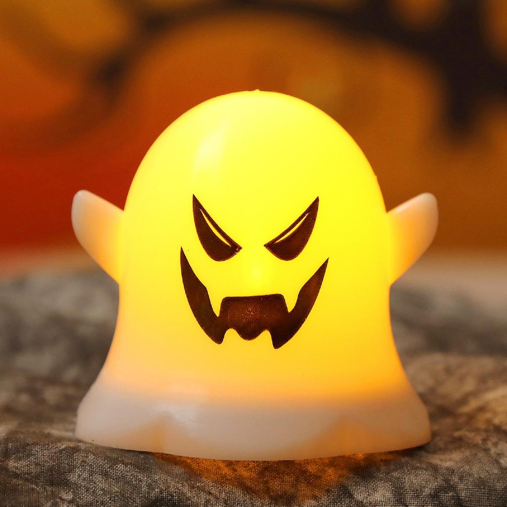 Halloween Ghost LED Candle Light Cute Expression Ghost Night Light Decorative Table Lamp for Indoor Outdoor Party Decoration Halloween Prop