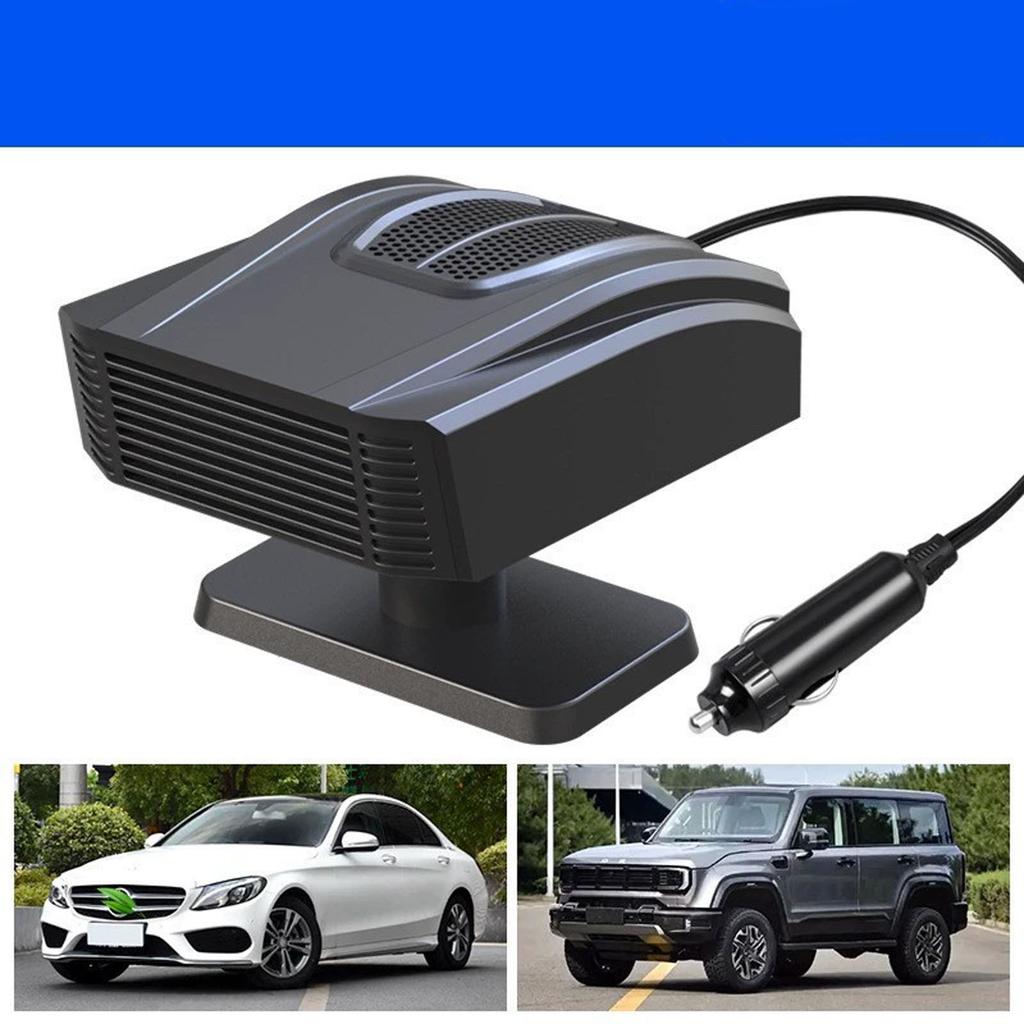 Car Heater,200W 12V Windshield Defroster,Portable Heater For Car Plug In Lighter,2-in-1 Fast Heating & Modes With 360° Rotating Base(Black)