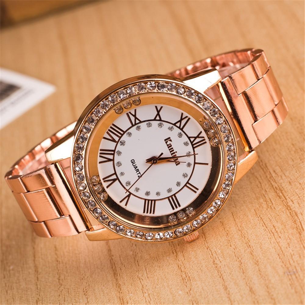 Fashion Trend Alloy Quartz Watch For Couples With Decorative Dial And Fold Clasp