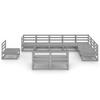 Vidaxl 10-Cz. Garden Lounge Furniture Set, Grey, Pine