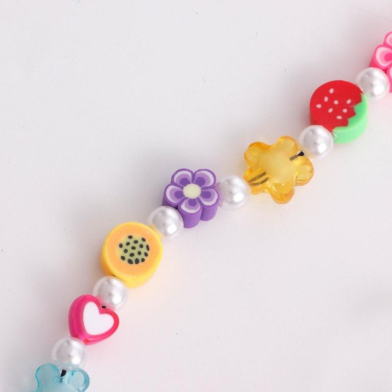 Bunte Perlen Handyband Handystrap Handy Schmuck Acrylmaterial Mode Handyzubehör für Frauen Mädchen Handys