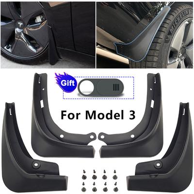 Para-lamas para Tesla Model 3 2016 2017 2018 Protetores contra respingos Para-lamas Dianteiros Traseiros Com Presente - Câmera