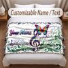 Music General Theme Soft Blanket Personalized Custom Name Text Print Warm Blanket Home Sofa Bedroom Decor