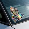 1pc Praying Hands Stickers Window Cling Sticky Decoration Religious Praying Hand Pattern Car Window Decals for Truck Motorcycle