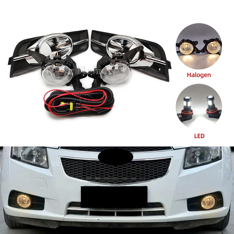LED Fog Light For Chevrolet Cruze 2009 2010 2011 2012 2013 2014 Headlight Halogen Fog Lamp Cover Grille Frame Wire Harness