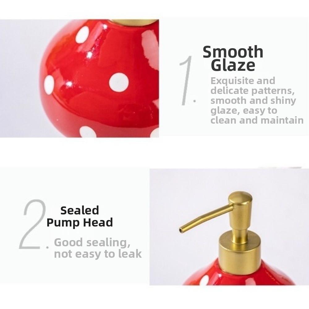 Decorative Bathroom Lotion Dispensers Large Capacity Lemon Mushroom Pump Bottle for Hand Soap