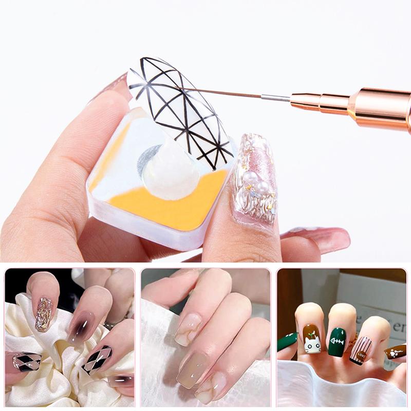 7/9/11/15/25mm Nail Brush Acrylic French Stripe Line 1Pcs Pink Black UV Gel Painting Pen Carved Nail Art Liner Brush For Manicur