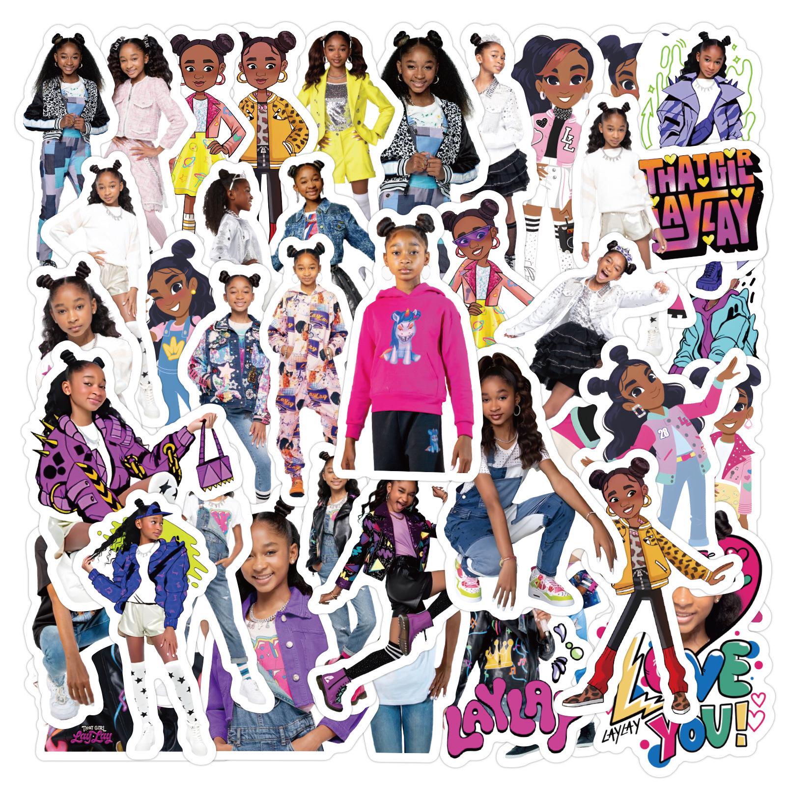 50 Sheets That Girl Lay Lay Hip Hop Birthday Theme Stickers