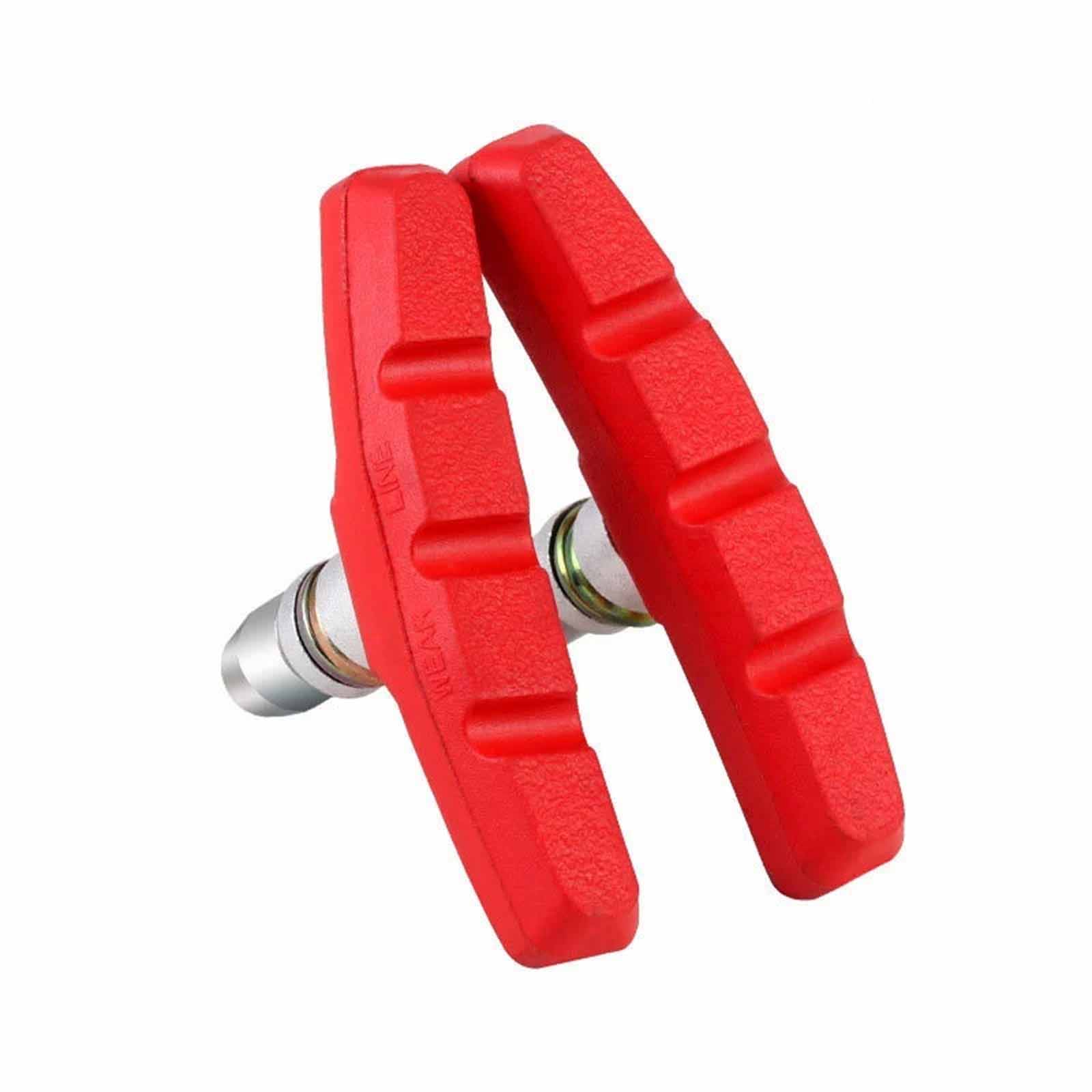 

V-Brake Pads for Mountain and Road Bikes, Rubber Brake , Silent C-Brake Pads for Stationary and Outdoor Cycling One Size красный