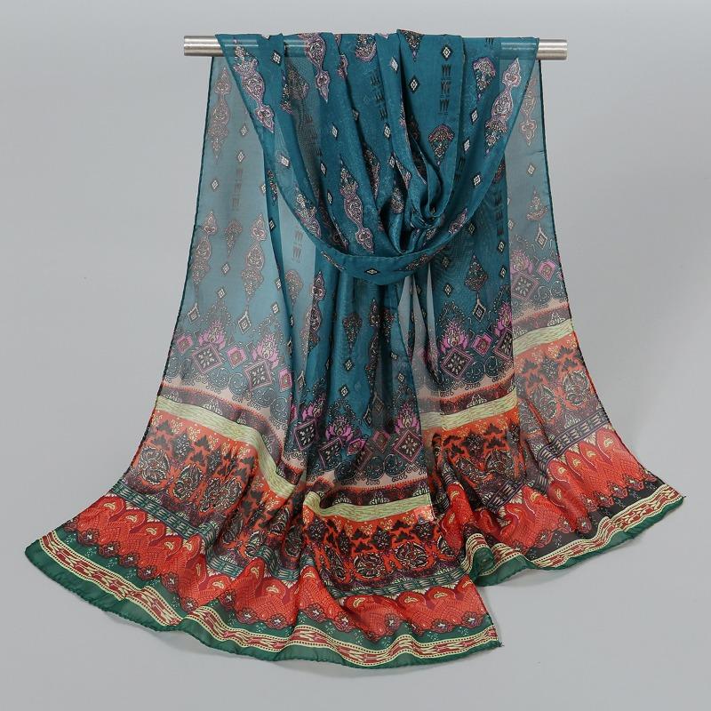 Indian style new chiffon breathable thin small silk scarf popular women spring and autumn scarf sunscreen yarn