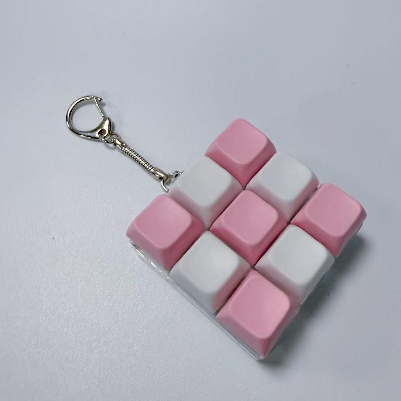 Nová klíčenka Fidget DIY Klávesnice Fidget Klíčenka Klíče Tlačítko Úleva od stresu Prst Klávesnice Krytka 9Klíčů Zkrácení času Klikací hračka