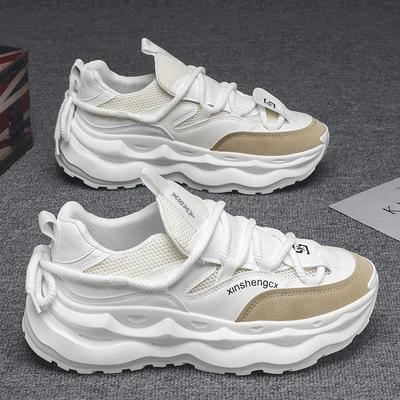 Moda Primavera Outono Novo Alta Qualidade Sapatos Casuais Masculinos de Malha Respirável Juventude Aumento de Altura Sapatos Esportivos sapatos de plataforma tênis