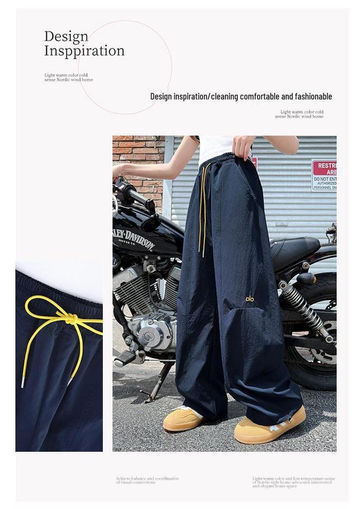 Girls' Quick-Dry Embroidered Wide-Leg Summer Pants