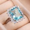 Gorgeous Big Cubic Zirconia Rings Women for Anniversary Party Fashion Elegant Female Rings Good Quality Luxury Jewelry