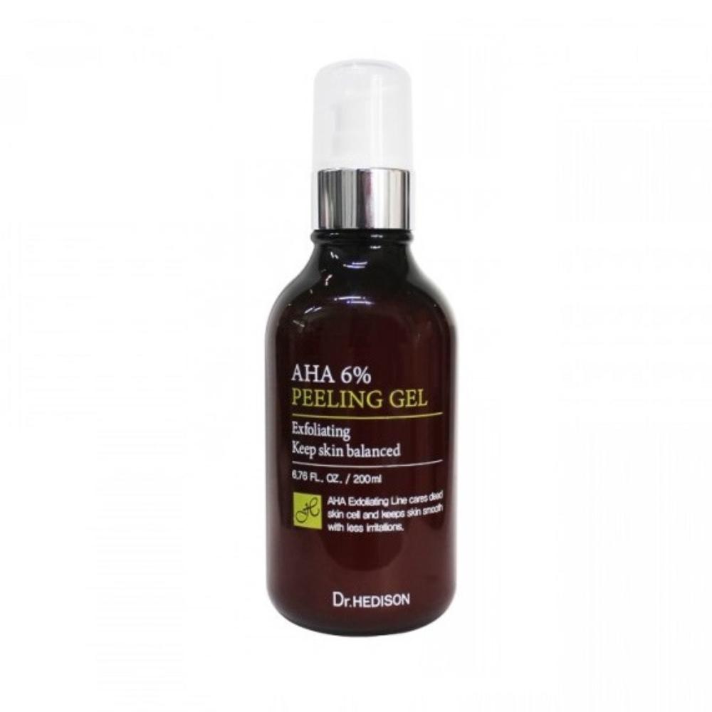DR. Hedison, Aha, 6% AHA-Konzentration, einschließlich Zitronensäure, Glykolsäure und Milchsäure., Glättendes Peeling-Gel, 200 ml