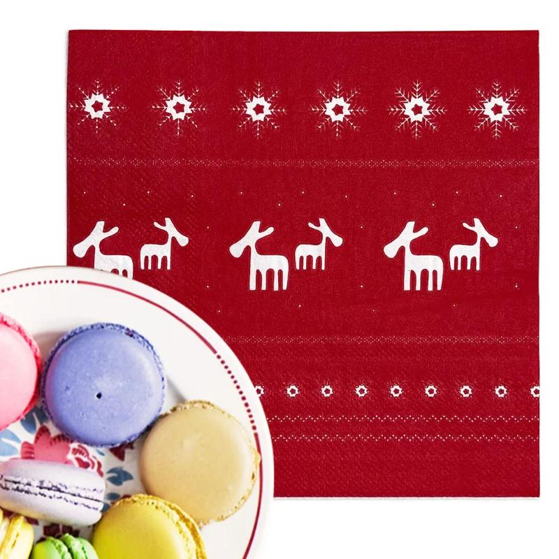 20pcs/Pac 33*33cm 2-Ply Disposable Party Napkin Christmas Pattern