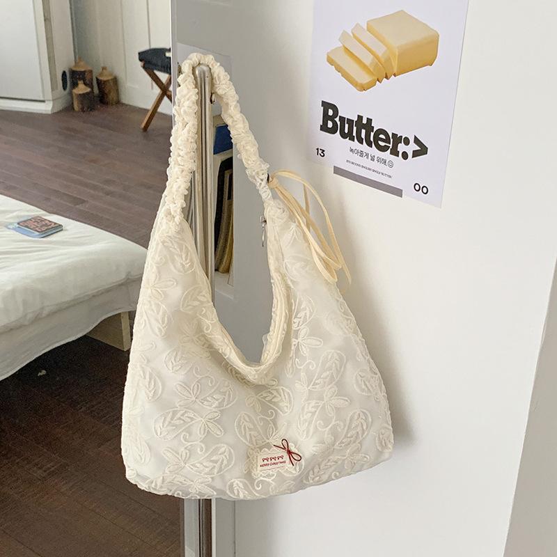 Fashionably Simple and Gentle Style Lace Bag, Large Capacity for Daily Commuting Tote Bag, Single Shoulder Bag
