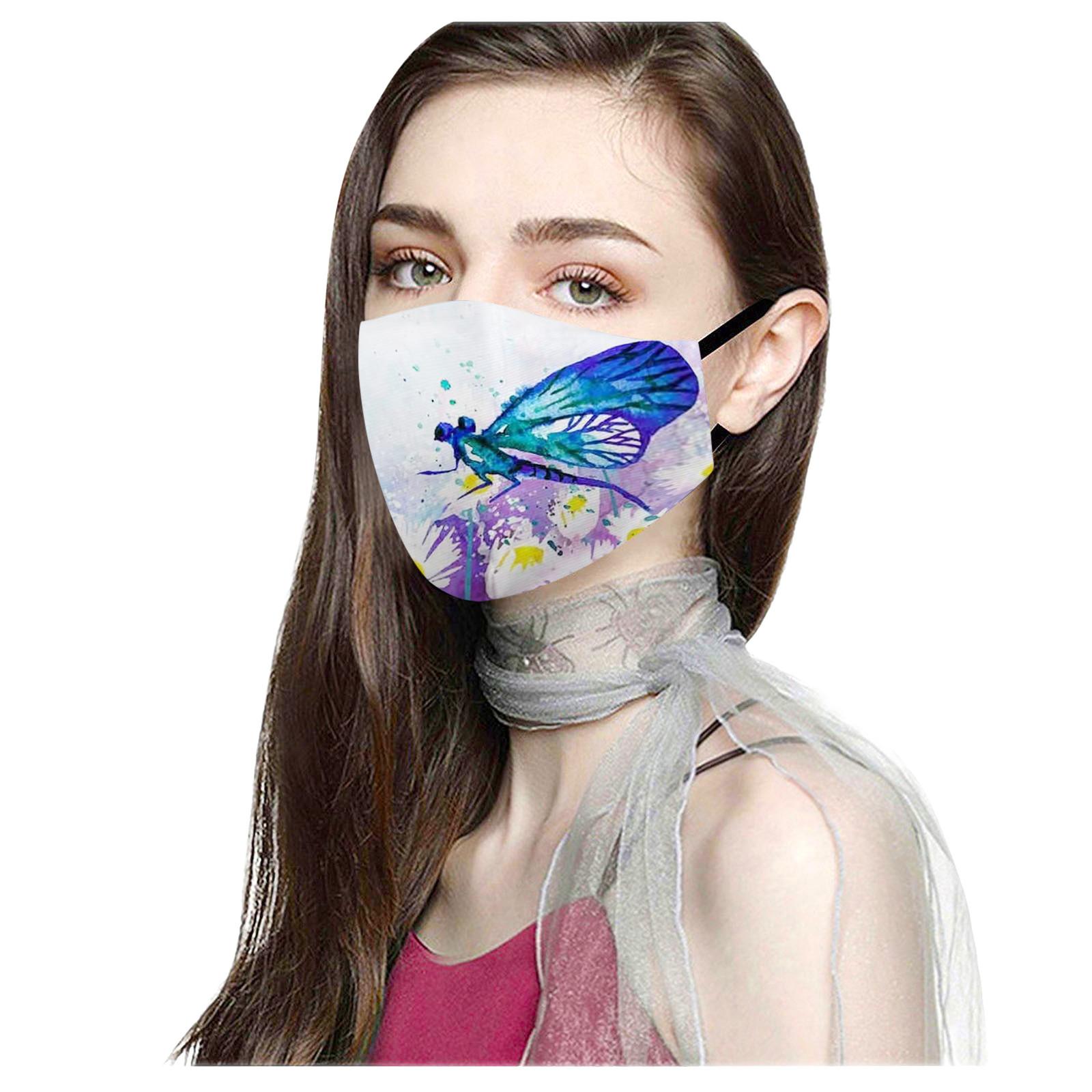 1pc Print Mouth for Face Mask Washable Earloop Mask