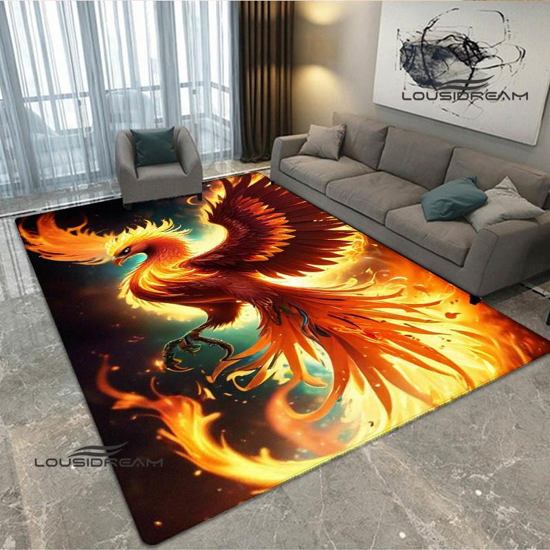 3D Phoenix Printed Carpet Kitchen Mats Non -slip Carpet Outdoor Carpets Area Rug Bedroom Decor Pink Room Decor Birthday Gift