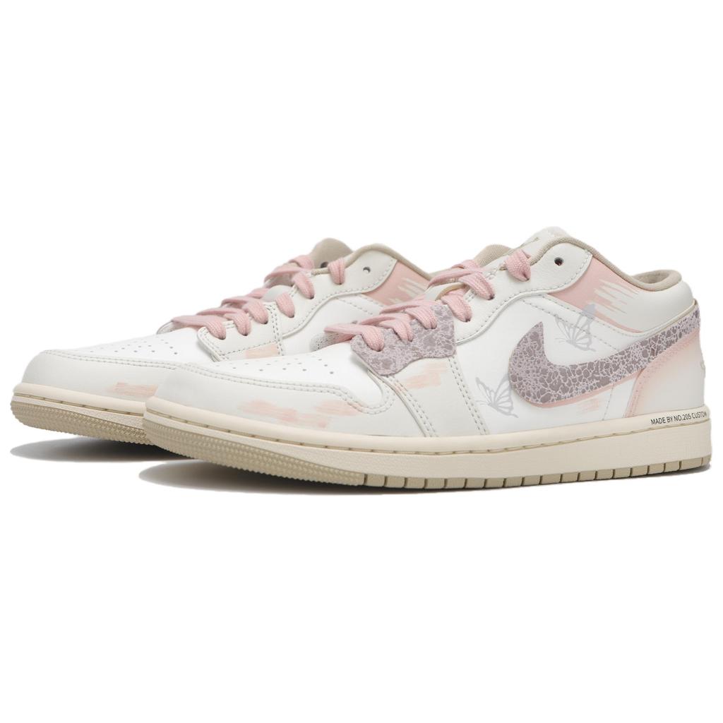 Jordan Air Jordan 1 Abrasion Resistant Low top Vintage Basketball Shoes Women's Beige Pink DC0774-112(Teamfour-)