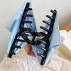 Plastic Cloth Hair Claw Korean Style Women Hairgrips Satin Triangle Shark Clip  for Gifts