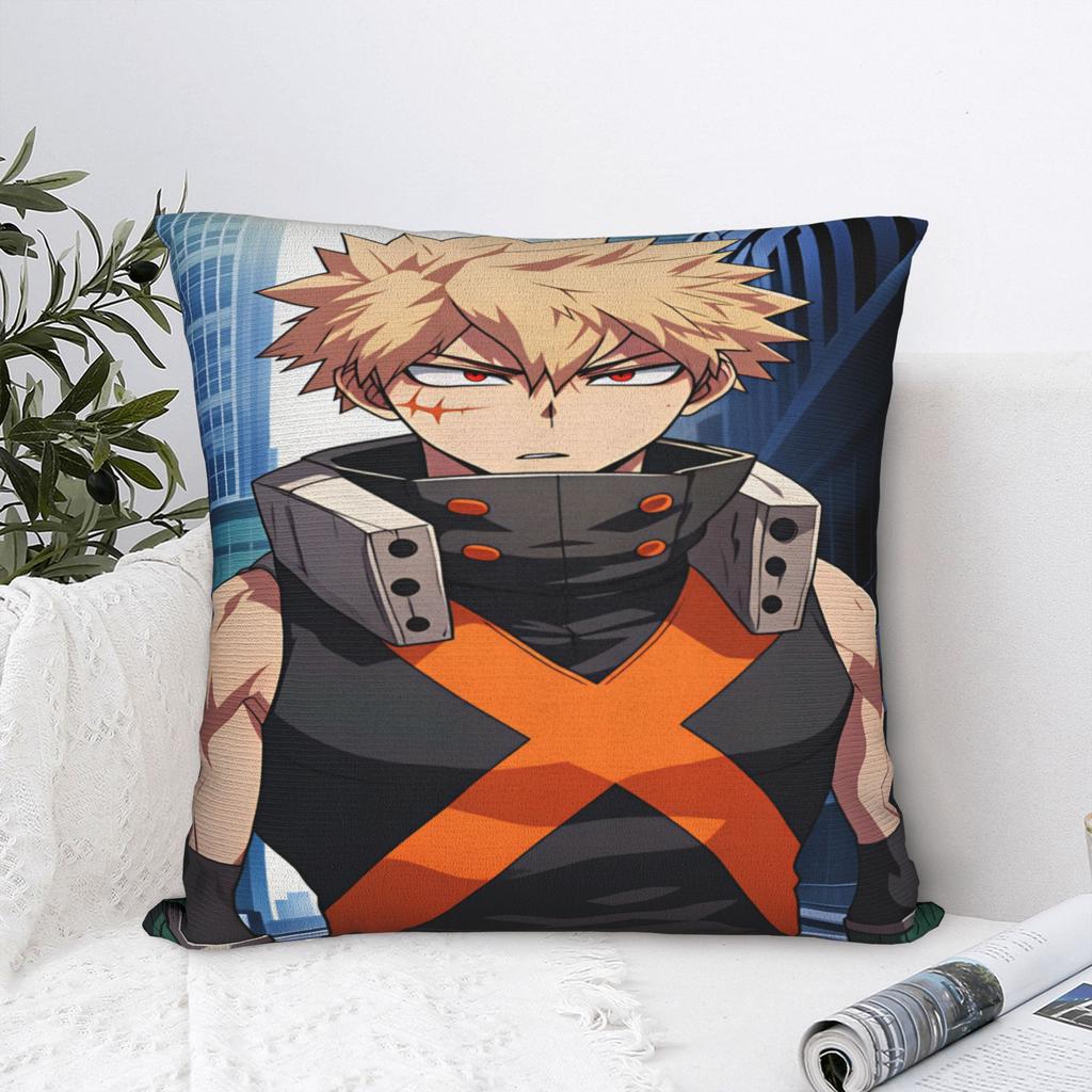 Pillow Cover Katsuki Anime Bakugo Retro Trendy Pillow Case For Sofa Couch Bed Living Room Pillowcases