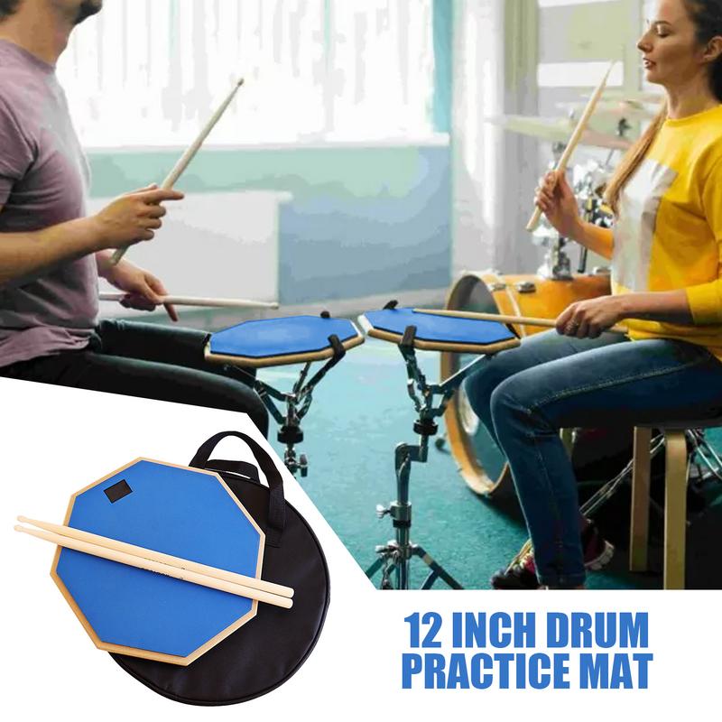 Drum Practice Pad Kit 12Inches Drumming Pad With Drum Sticks 3Pieces Drumming Pad Set Portable Nonslip Lightweight