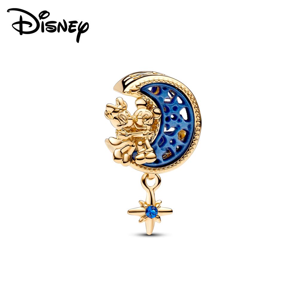 Disney 925 Silver Mickey and Flower Fairy Pendant Beads Suitable for Girls To DIY Original Bracelets Fashion Gifts