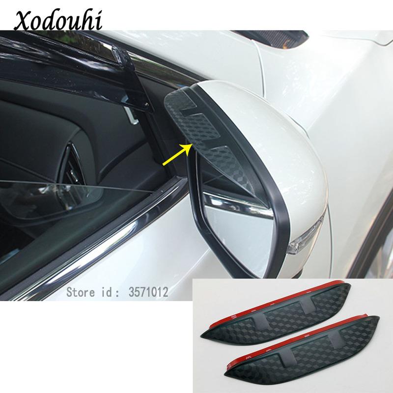 2pcs/set Car Sticker Rear View Glass Mirror Trim Rain Eyebrow Shield Sun Visor For Nissan X-Trail