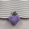 Sweet Plush Heart Bowknot Keychain Pendant Lovely Hanging Decorations Keyring Charm for Purse Bag Backpack Handbag