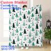 Trending Green Christmas Pattern Blankets & Throws Nordic Tree Style Luxury Blanket for Living Room Bedroom Sofa Winter Use