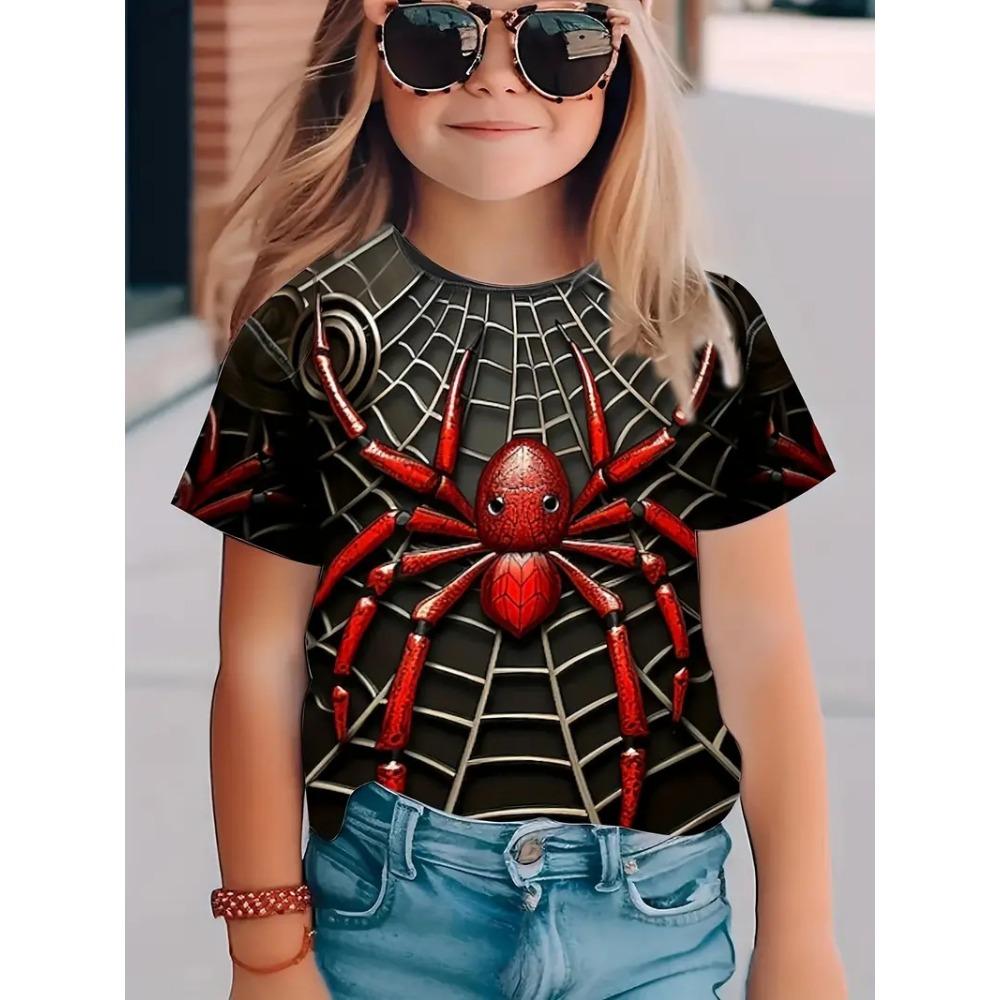 New summer girls short-sleeved T-shirt animal 3D digital printing trend casual loose tops