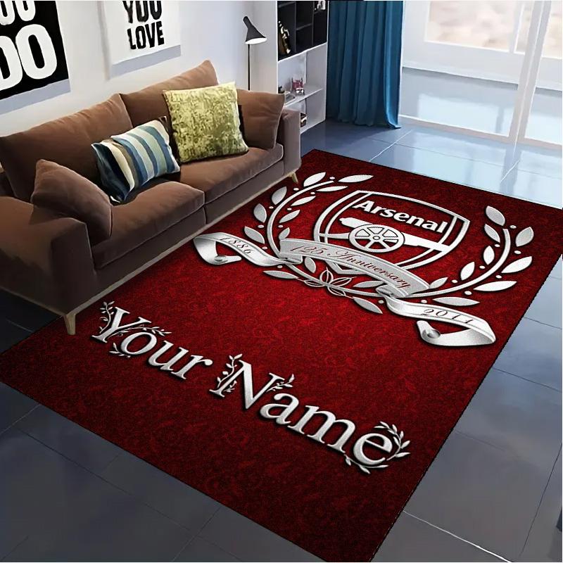 Name Custom FC Logo Arsenal Carpet Rug for Living Room Bedroom Home Sofa Decoration,Kids Play Non-slip Floor Mat