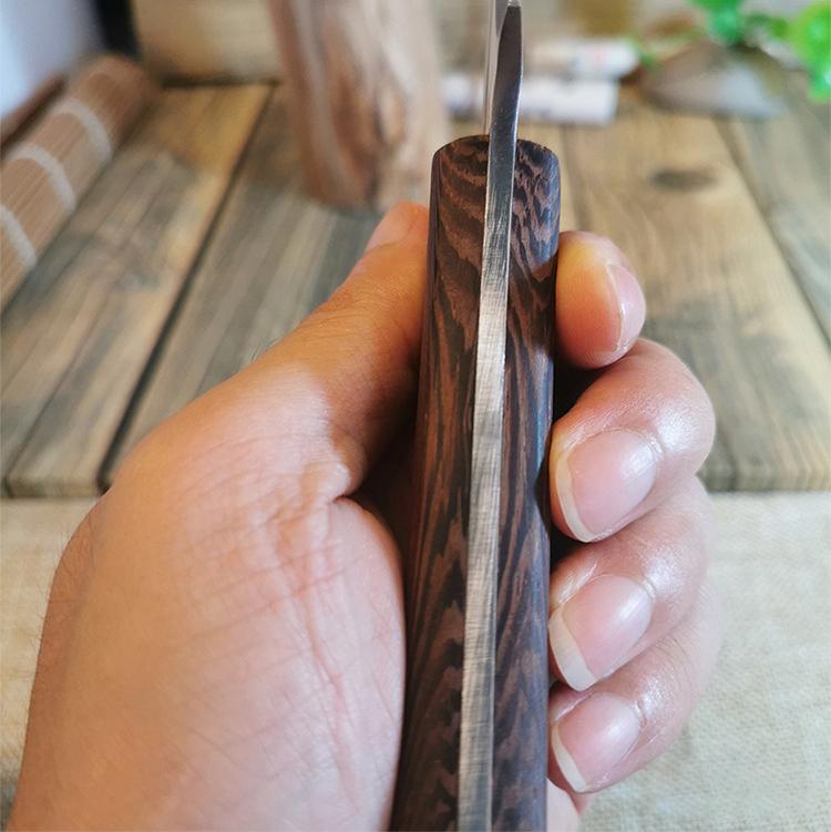 Couteau de cuisine en acier inoxydable avec manche en bois, avec couvercle, couteaux de Chef, couteau d'office, couteau à viande et à fruits, coupe-cuisson