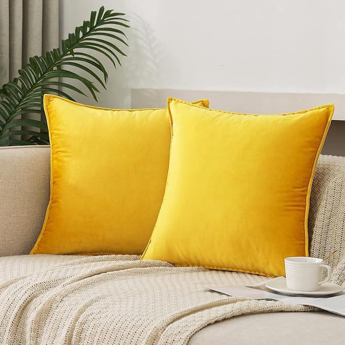 Throw Pillow Covers 16x16 Set Of 2 Velvet Decor Decorative Couch Cushion Pillowcases With Fringe Home Bed Decoration For Sofa Bedroom
