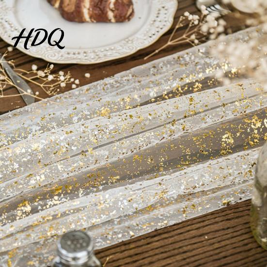 Sophisticated Table Decor Glittery Runner Sheer Flowing Tulle Elegant Runner for Home
