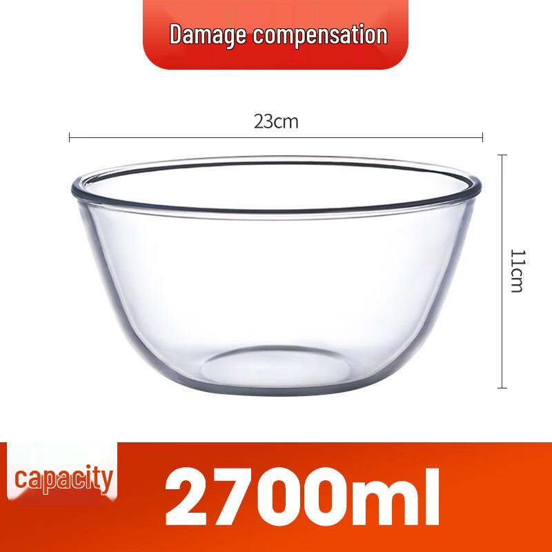 Xīhé Large Transparent Thickened Glass Salad Bowl