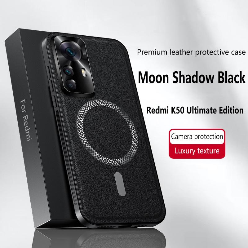 

For Redmi K50 Ultimate Edition Case Magnetic Elegant Leather Wear-Resistant Lens Fully Covered Non-Slip Grip Edge Cover Shell