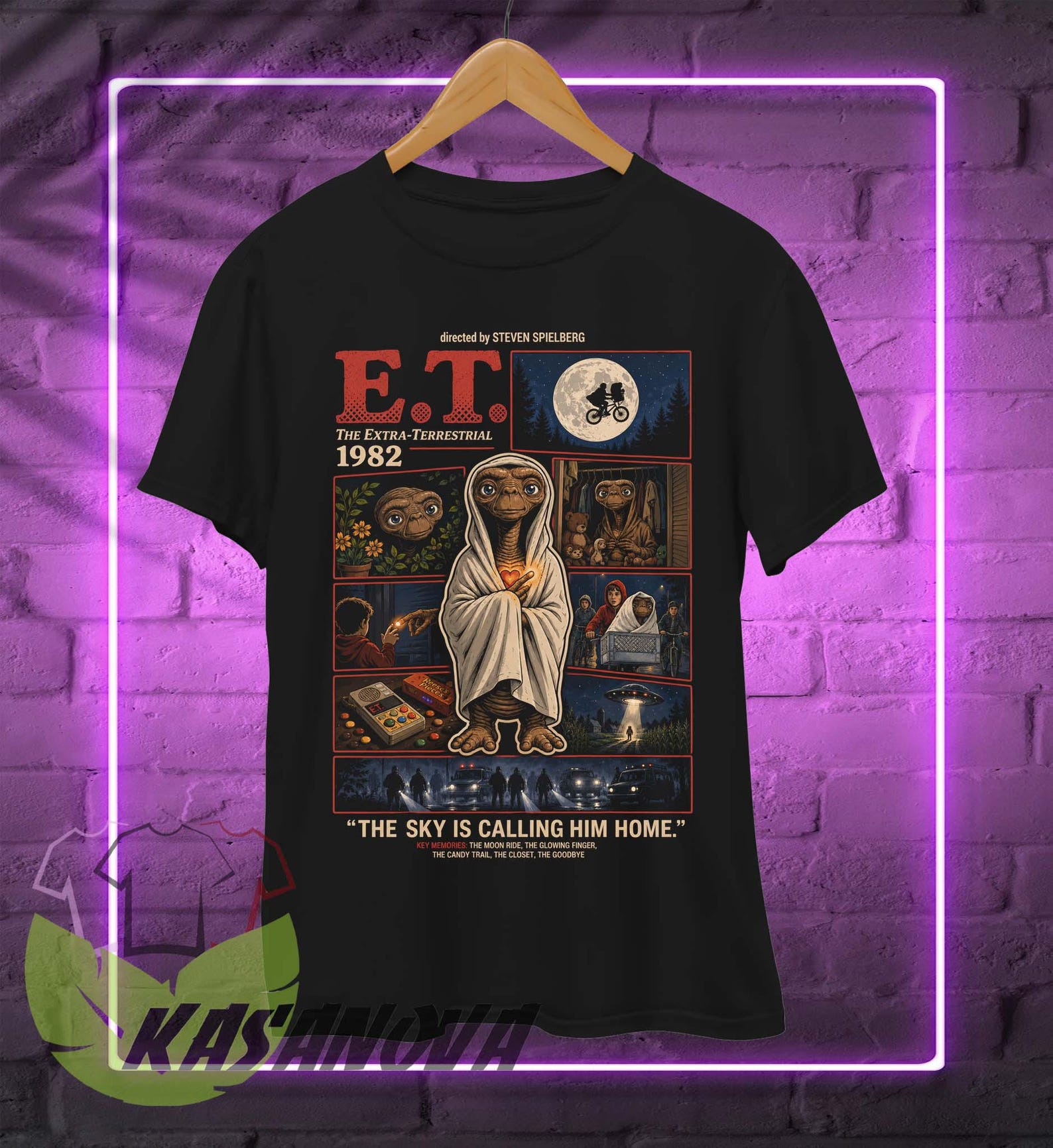E.T. The Extra-Terrestrial Movie Poster Shirt | 80s 90s Retro Film Tee L