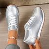 Fashion Fashion Gold Silver Platform Sneakers Women Spring Autumn Lace Up Plus Size Casual Sneakers Woman Comfort Non Slip Sport Shoes