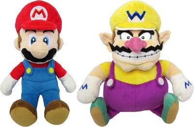 Sanei Boeki Super Mario Mario Wario Plüsch 2er Set ALL STAR COLLECTION & (S) [Höhe ca.. 24 cm/ca.. 25 cm]