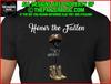 Honor the Fallen Battle Cross T-Shirt Army Boots Rifle Memorial
